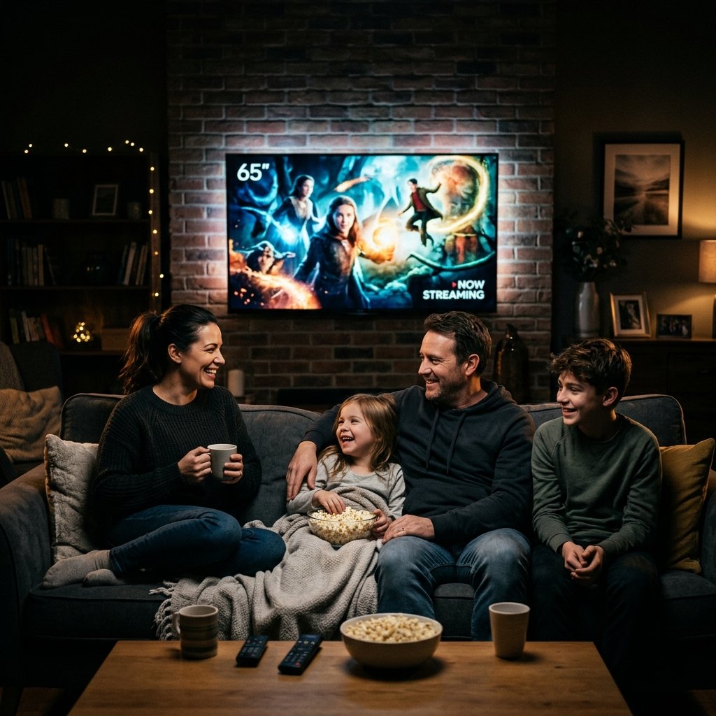 Family watching IPTV UK Sports